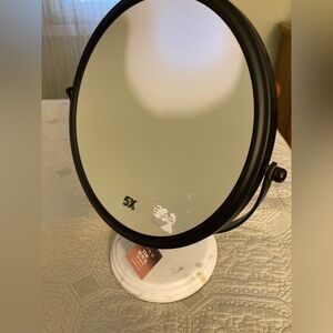 NWT BINO Vanity Magnifying Mirror 5X/1X Heavy Marble Base Adjustable 9”